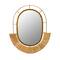 Hello Honey® Natural Oval Metal & Cane Framed Wall Mirror